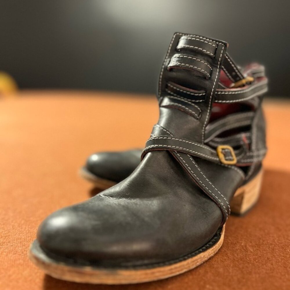 Freebird by Steven Stair Booties in Black/Croc